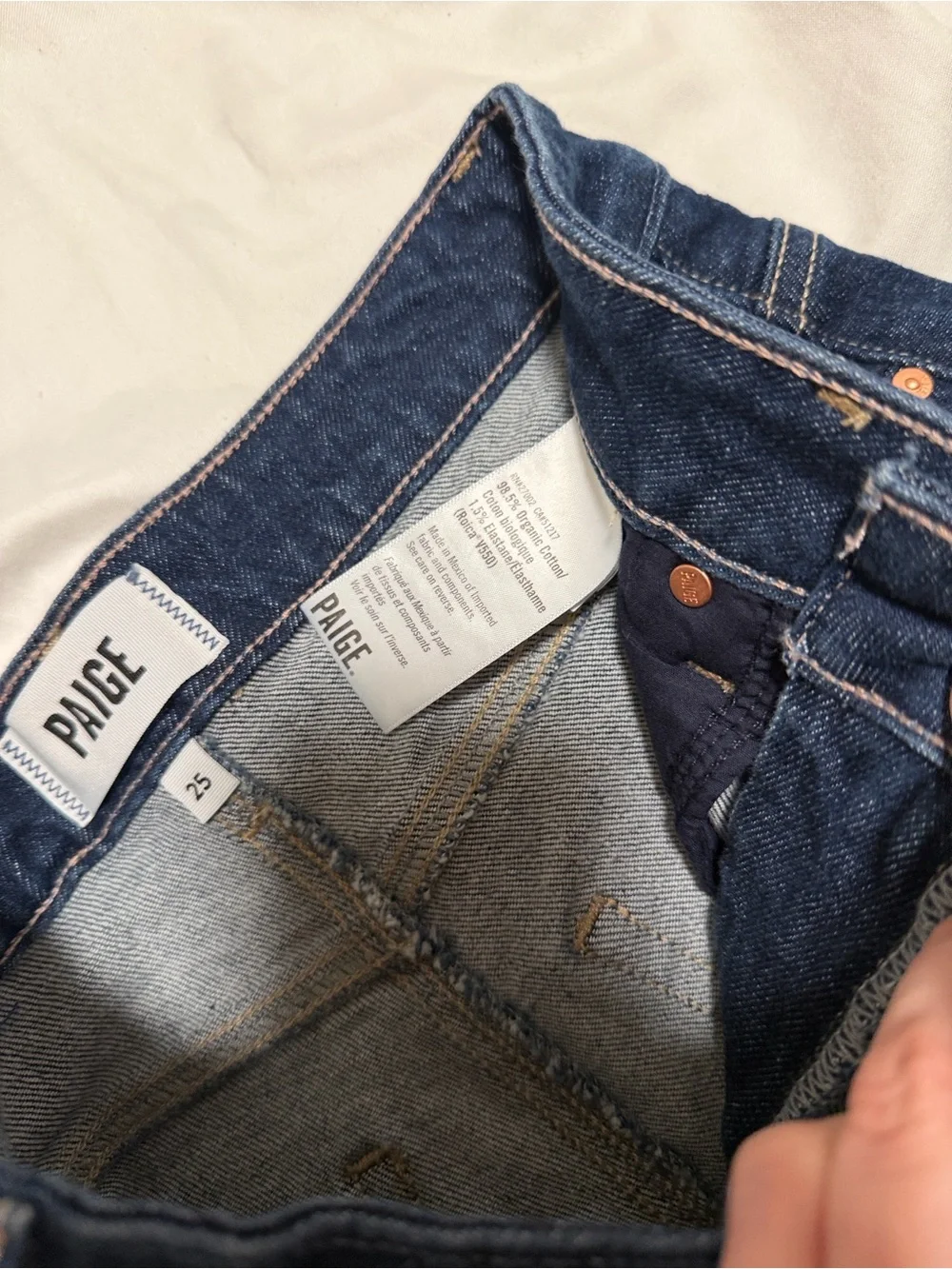 PAIGE Dark Blue Denim Bermuda Shorts